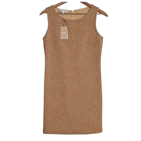 Michael Kors Collection Wood Bead Dress 2 Silk Luxury Mod Coastal Art to Wear